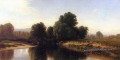 Bétail au bord de la rivière moderne Alfred Thompson Bricher Paysage